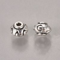 Perles en Argent Tibétain Rondelle, Sans Plomb, Fini Argent Antique — Perles à bijoux