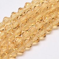 Imitate Austrian Crystal Bicone Glass Beads Strands, Sandy Brown — Jewelry Beads