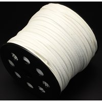 Corde en faux suède, blanche, 2.7x1.4mm, 90m par rouleau — Chaînes, fils et cordons