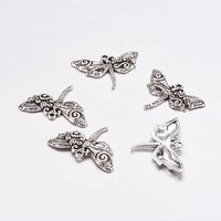 Pendentif Libellule en Alliage de Style Tibétain, Fini Argent Antique — Breloques et pendentifs
