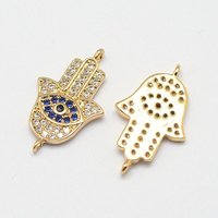 Palm Brass Micro Pave Grade AAA Cubic Zirconia Links — Jewelry Findings