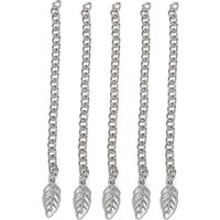 Rallonge de chaîne en acier inoxydable 304 avec pendentifs en feuille, 60mm — Accessoires pour bijoux