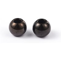 Perles rondes en acier inoxydable 304, noires par électrophorèse — Perles à bijoux