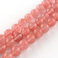 Cherry Quartz Glass Beads Strands, Round, 8mm, 48pcs — Jewelry Beads