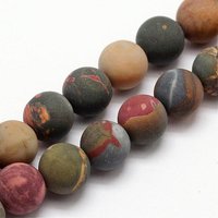 Natural Picasso Jasper Frosted Bead Strands, 6mm, 59pcs/strand — Jewelry Beads
