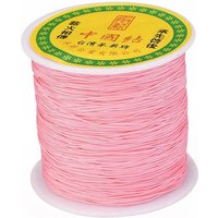Fil en nylon tressé pour la fabrication de bijoux, corail clair, 0.5mm