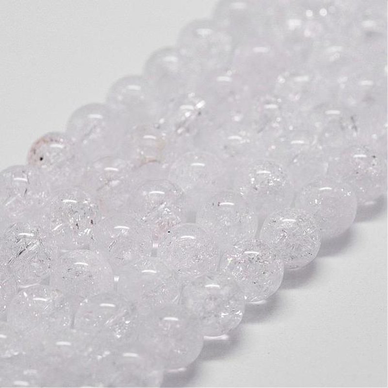 Natural Crackle Quartz Beads Strands, Round, 6mm, 66pcs — Jewelry Beads