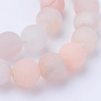 Fil de perles d'aventurine rose naturelle, givrées, rondes 8-8.5mm — Perles à bijoux