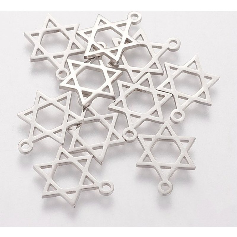 Pendentifs en acier inoxydable 201 - Étoile de David, résistant à l'oxydation — Breloques et pendentifs