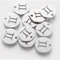 Charm en Acier Inoxydable Non-Oxydable, Gémeaux, 12mm — Breloques et pendentifs