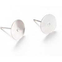 304 Stainless Steel Stud Earring Findings, Tarnish Resistant, 8mm — Jewelry Findings