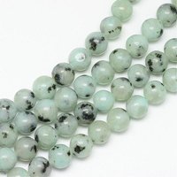 Fils de perles en jaspe sésame/kiwi, ronds 8-9mm — Perles à bijoux
