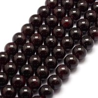 Fils de perles de grenat naturel, ronds, 10mm, 41pcs, 39cm