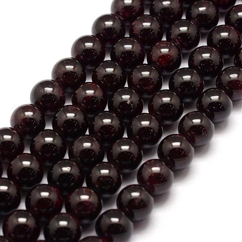 Natural Garnet Bead Strands, Round, 10mm, 41pcs, 39cm — Jewelry Beads