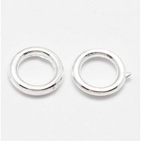 Anneaux Ronds Alliage, Anneaux Soudés Fermés, Plaqué Argent, 7x1mm — Accessoires pour bijoux