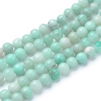 Brins de perles d'amazonite naturelle, rondes, 6-6,5 mm, 15 pouces — Perles à bijoux