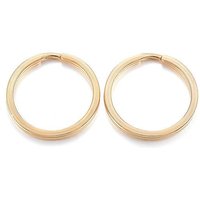 Ion Plating 304 Stainless Steel Split Key Rings, 18K Gold Plated — Jewelry Findings