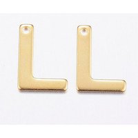 Charm Letter L en Acier Inoxydable 304, Plaqué Or 18k — Breloques et pendentifs