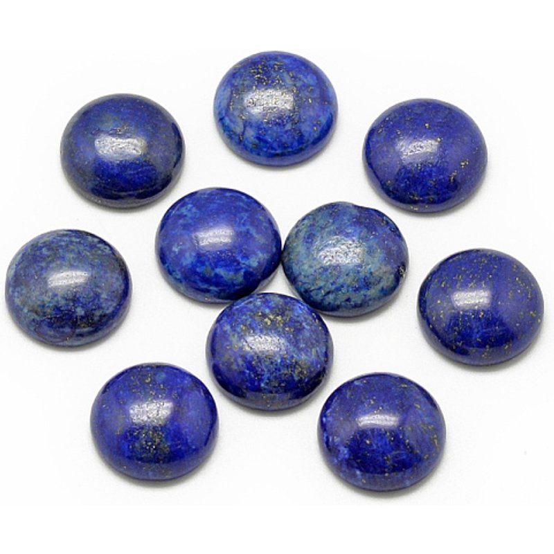 Cabochons de Lapis Lazuli Naturel, Teints, Demi-Rond/Dôme, 8x4mm — Pierres précieuses en vrac