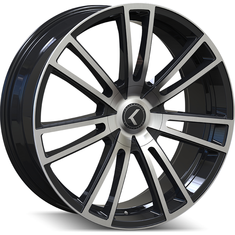 Kraze KR183 Spectra Gloss Black Machined Wheels - 22x8.5 - 5x108 — Wheels & Rims