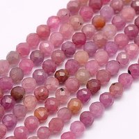 Natural Ruby Beads Strands, Faceted Round, 3mm, 132pcs/strand — Jewelry Beads