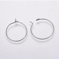 Trouvailles de boucles d'oreilles créoles en acier inoxydable 316, 20x0.7mm