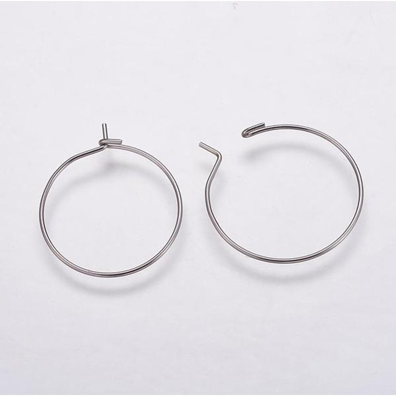 316 Surgical Stainless Steel Hoop Earrings Findings, 20x0.7mm — Jewelry Findings
