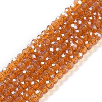 Electroplate Glass Beads Strands, Pearl Luster Plated, Sienna — Jewelry Beads