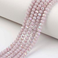 Fil de perles en verre opaque électroplaqué, couleur unie, Thistle — Perles à bijoux