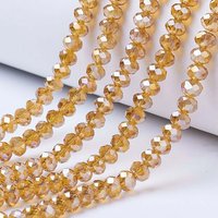 Brins de Perles en Verre Électroplaquées, Rondelle Facettée Couleur AB — Perles à bijoux