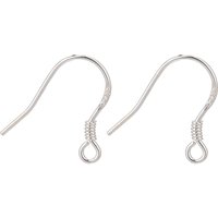 925 Sterling Silver Earring Hooks, 14mm, 22 Gauge — Jewelry Findings