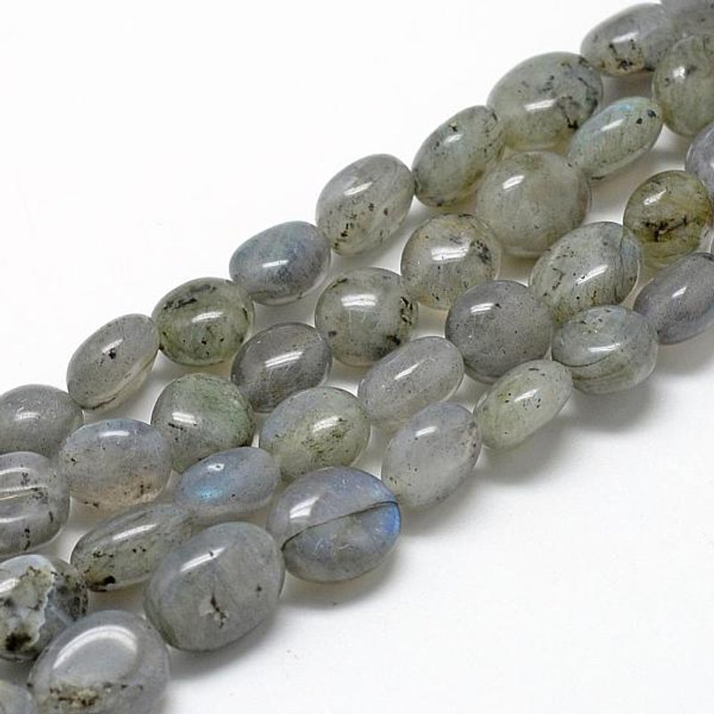 Brins de perles de labradorite naturelle, nuggets, 8-15mm, trou de 1mm — Perles à bijoux