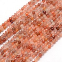 Fil de perles de soleil naturel, facettées, rondes, 3mm, 113pcs — Perles à bijoux