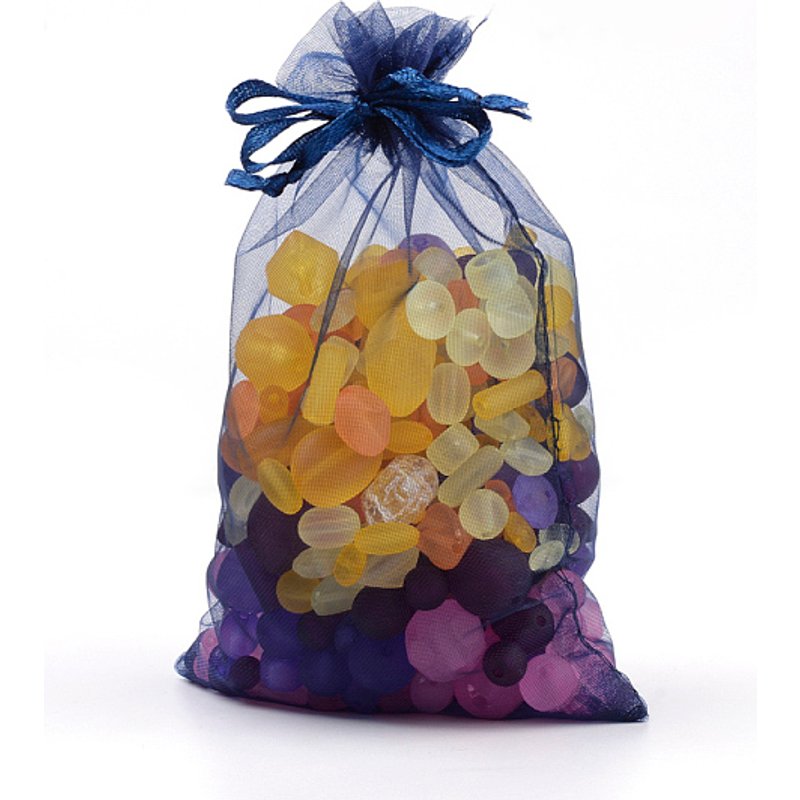 Sacs-Cadeaux en Organza Bleu Nuit avec Cordon, 12x9cm — Rangement et présentation