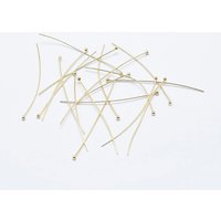 Épingles à tête ronde en laiton, plaquées or 18K, sans nickel, 180pcs — Accessoires pour bijoux