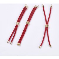 Nylon Twisted Cord Slider Bracelet Making with Brass Findings