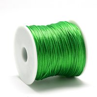 Corde satin Rattail en nylon, vert lime, 1mm, 76,55 verges