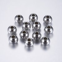 Perles rondes en acier inoxydable 202, résistantes à l'oxydation, 8mm