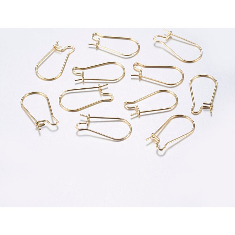 304 Stainless Steel Hoop Earrings with 18K Gold Plating — Jewelry Findings