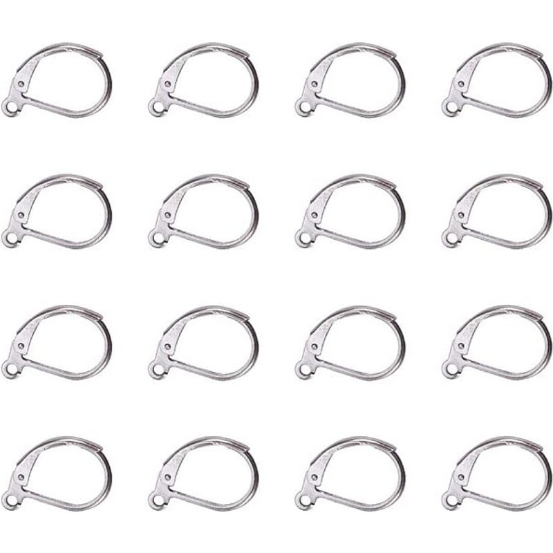 PandaHall 60 Pcs Crochets de Boucles d'Oreilles en Acier Inoxydable — Accessoires pour bijoux
