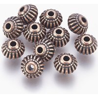 Perles Biconiques en Alliage de Style Tibétain, Sans Cadmium, Cuivre Rouge