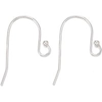 925 Sterling Silver Earring Hooks with 925 Stamp, 21 Gauge