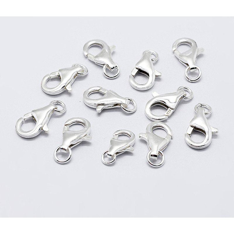 Attaches de homard en argent sterling 925 plaqué rhodium — Accessoires pour bijoux