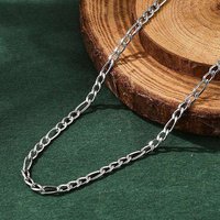304 Stainless Steel Figaro Chain Necklace with Lobster Clasp, 17.7 inch