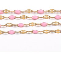 Chaînes en Acier Inoxydable 304 Ion Plating avec Bobine, Rose Perle