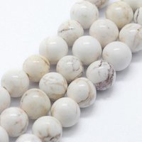 Fils de perles de magnésite naturelle, rond, 4mm, 14.76 pouces — Perles à bijoux