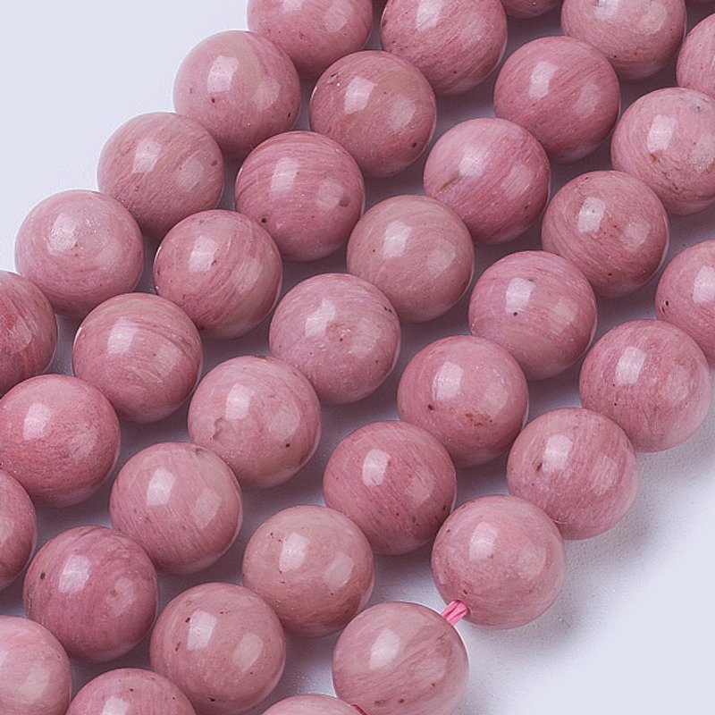 Brins de perles de rhodonite naturelle, grade AA, rond, 8,5-9mm — Perles à bijoux