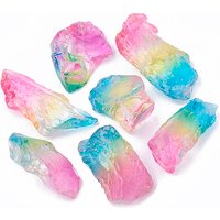 Perles de Quartz Naturel avec Couleur de Tourmaline, Nuggets Non Percés