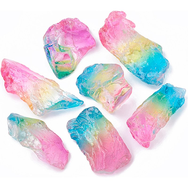 Perles de Quartz Naturel avec Couleur de Tourmaline, Nuggets Non Percés — Perles à bijoux