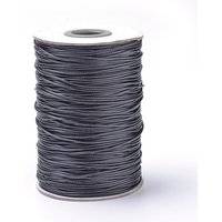 Braided Korean Waxed Polyester Cord, Black, 0.8mm, 87.48 yards